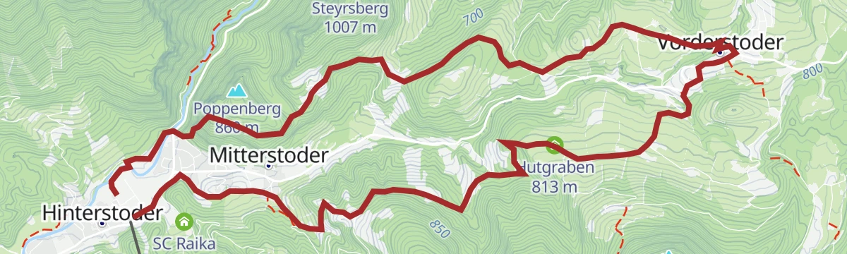 Route map: Stodertaler Panorama-Runde (RundWanderWelt Hinterstoder)
